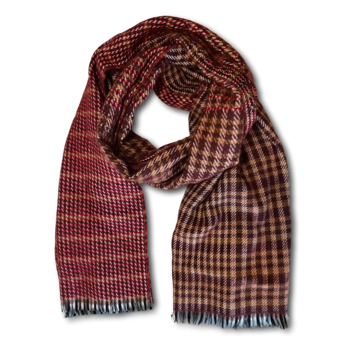 Plaid Houndstooth Scarf