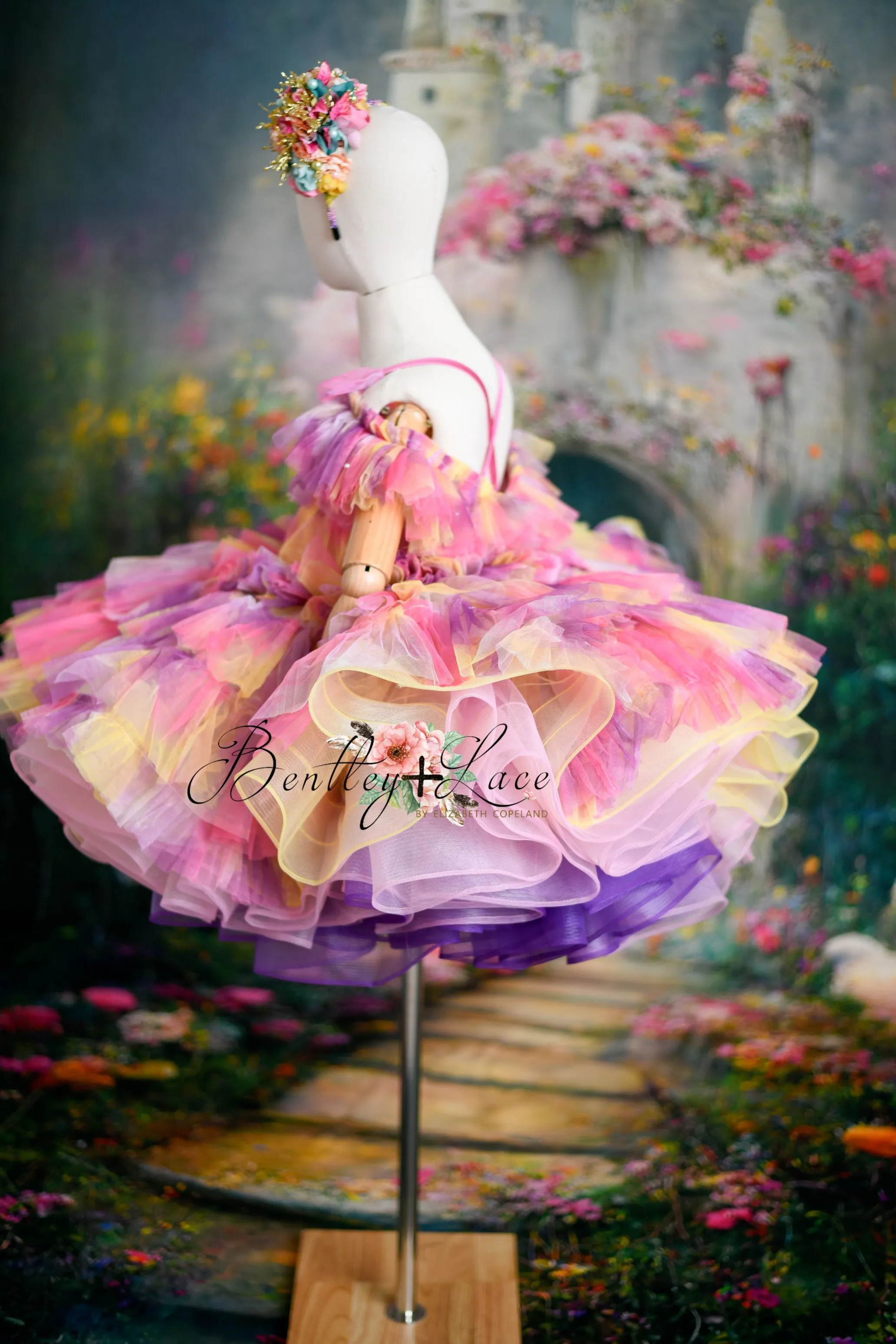 "Sunset Sorbet" petal  Length Dress ( 6 Year - Petite 7 Year)-