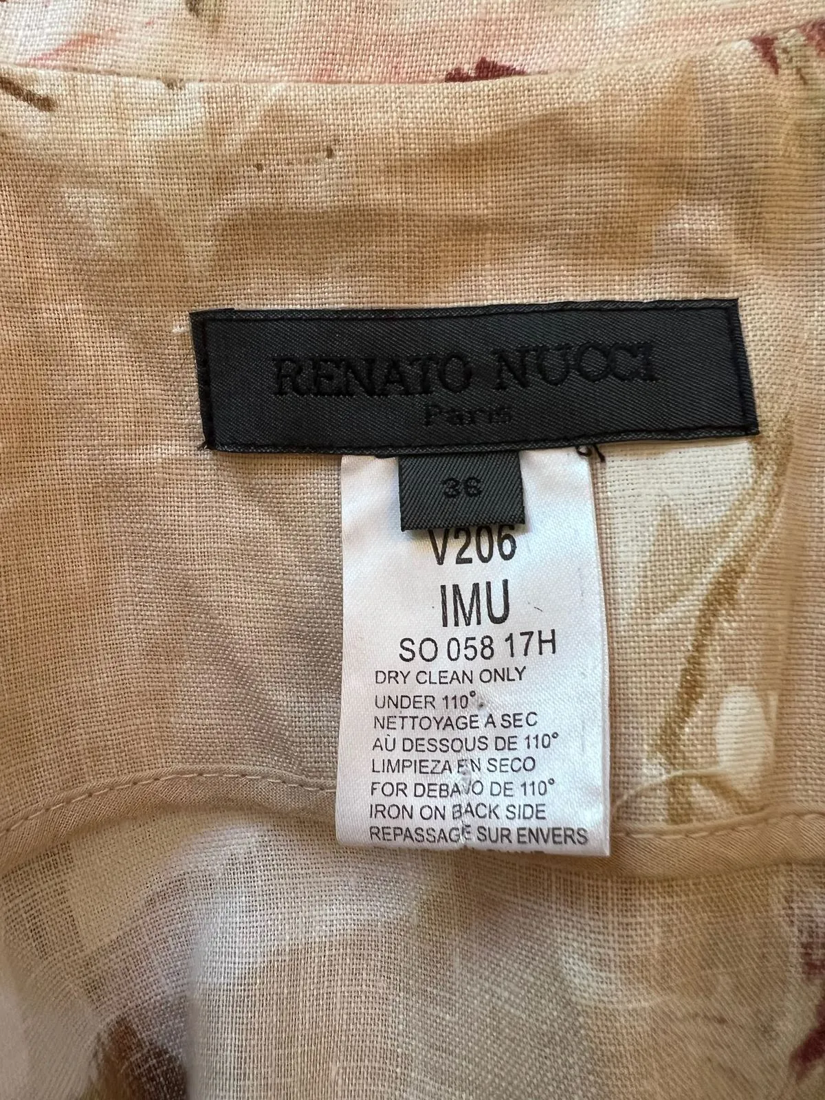 Renato Nucci Floral Cream Linen Beaded Summer Jacket UK 8 US 4 EU 36