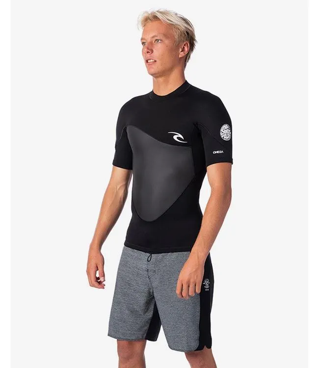 Ripcurl Omega Short Sleeve Heater Top (2021) - Black