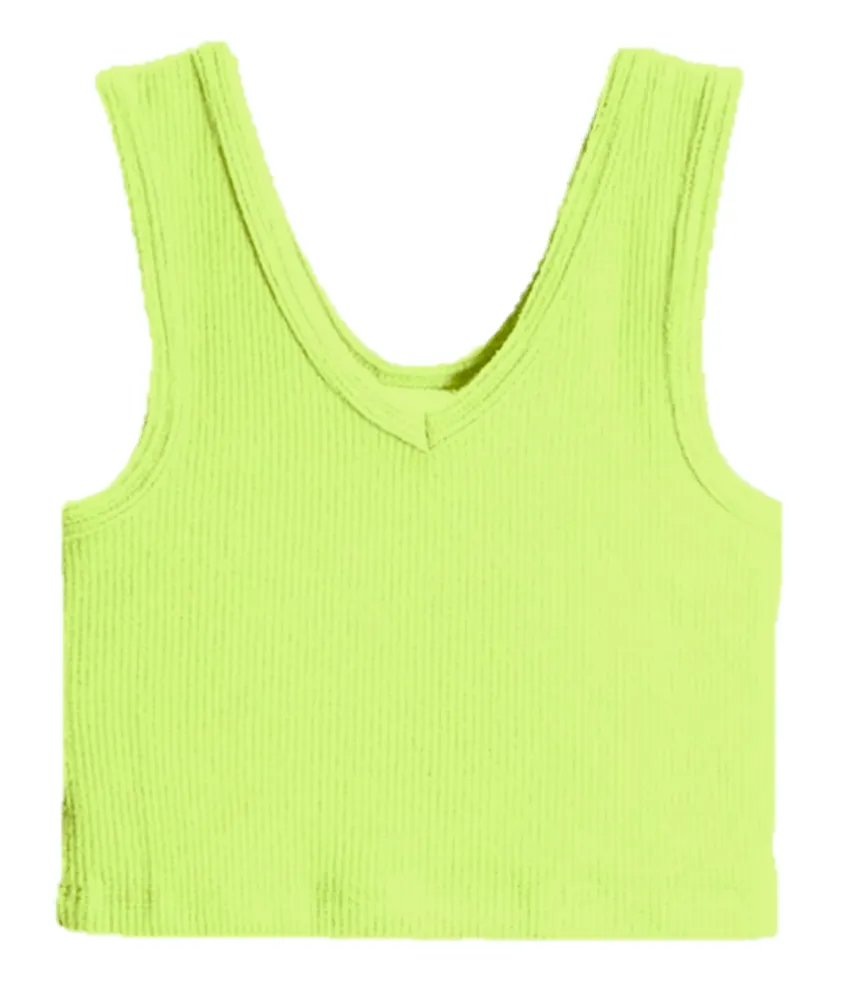 Suzette - Lime Green Waffle Tank