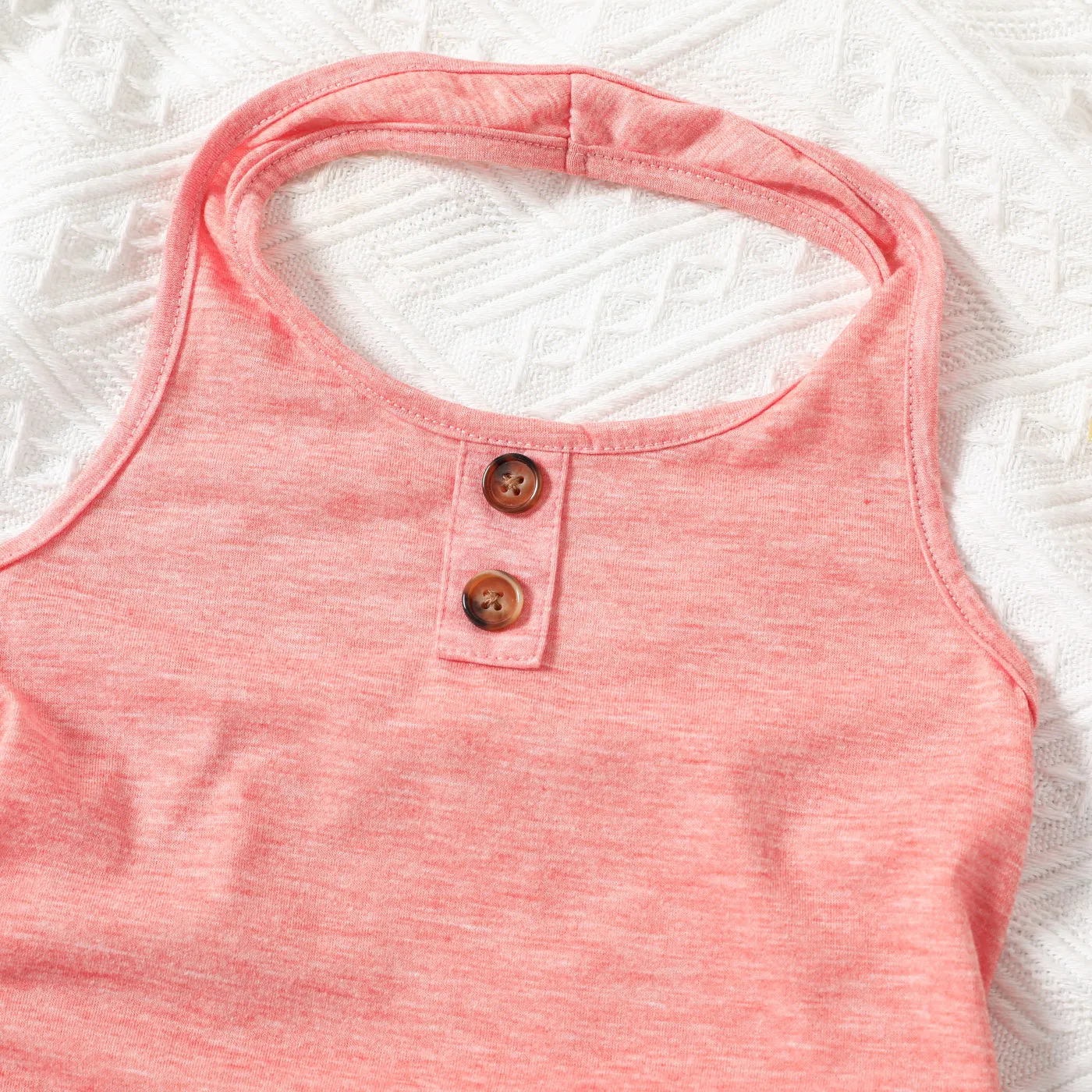 Toddler Girl Pink Halter Neck Sleeveless Ruched Bodycon Dress