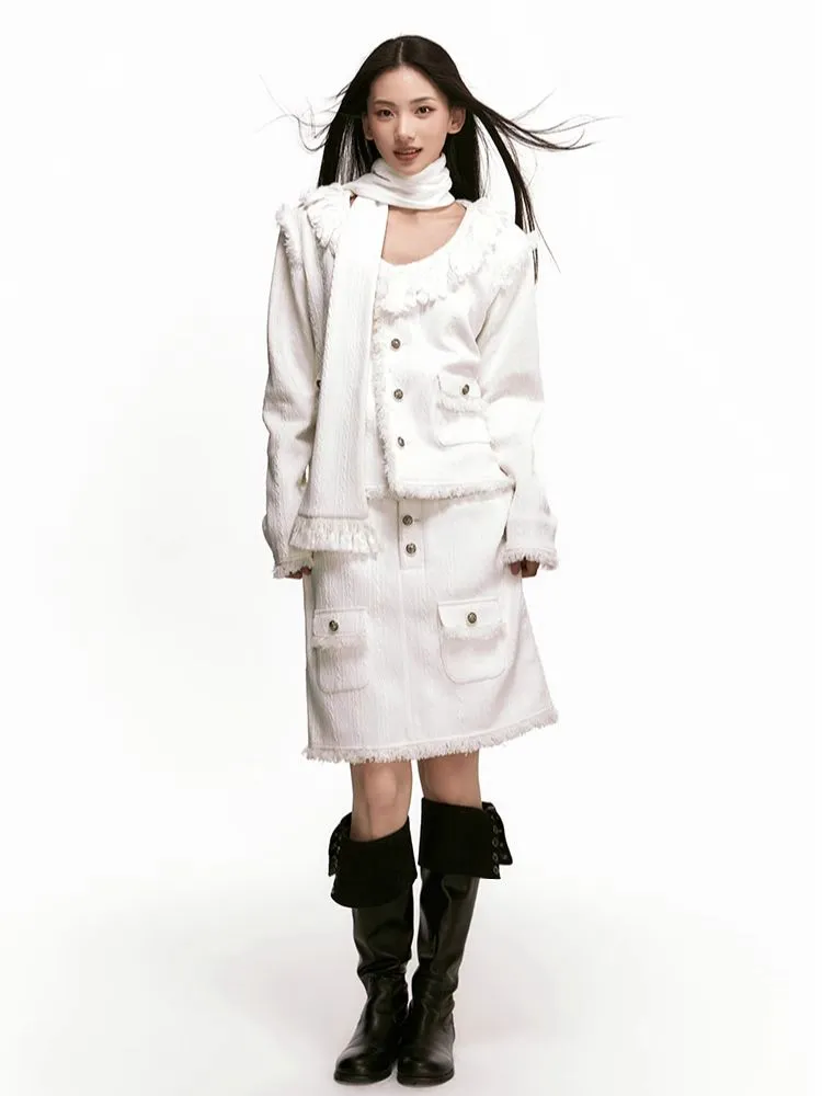 Twisted Flower Petit Chiffon Short Jacket【s0000006946】