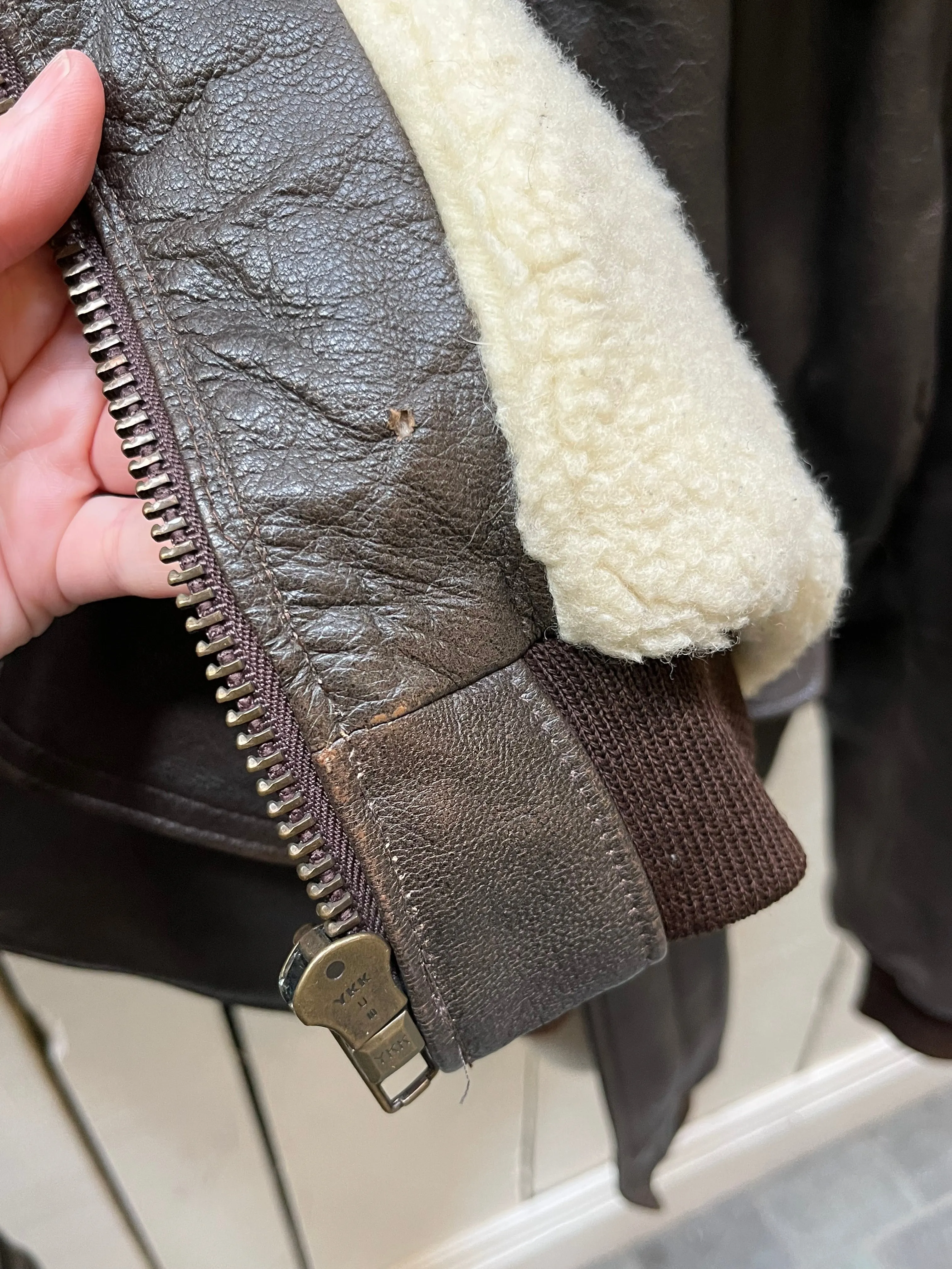 Vintage 80’s Flying Tiger LL Bean Brown Leather Retro Flight Jacket, Made in USA, Size LargeSOLD