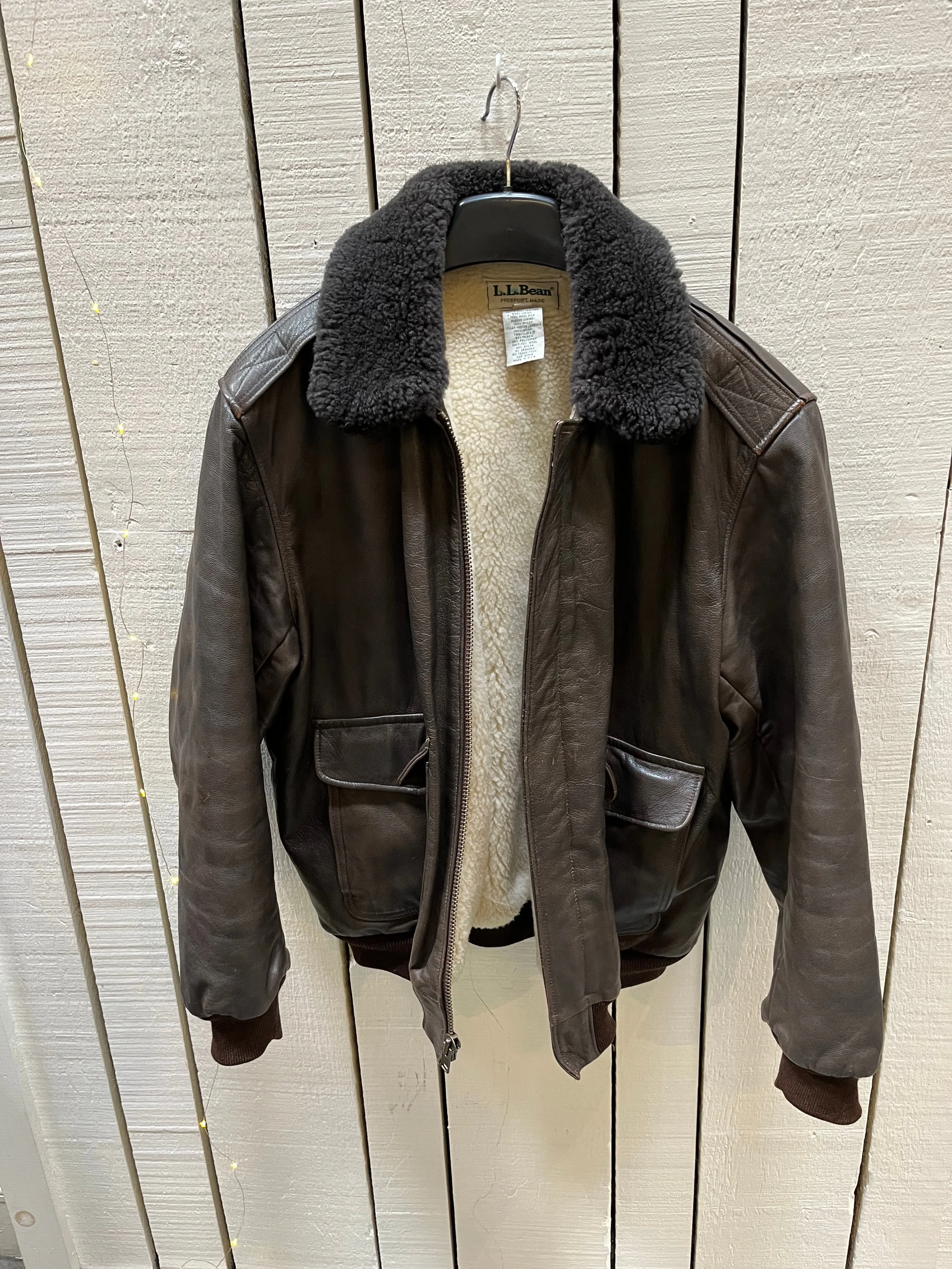 Vintage 80’s Flying Tiger LL Bean Brown Leather Retro Flight Jacket, Made in USA, Size LargeSOLD