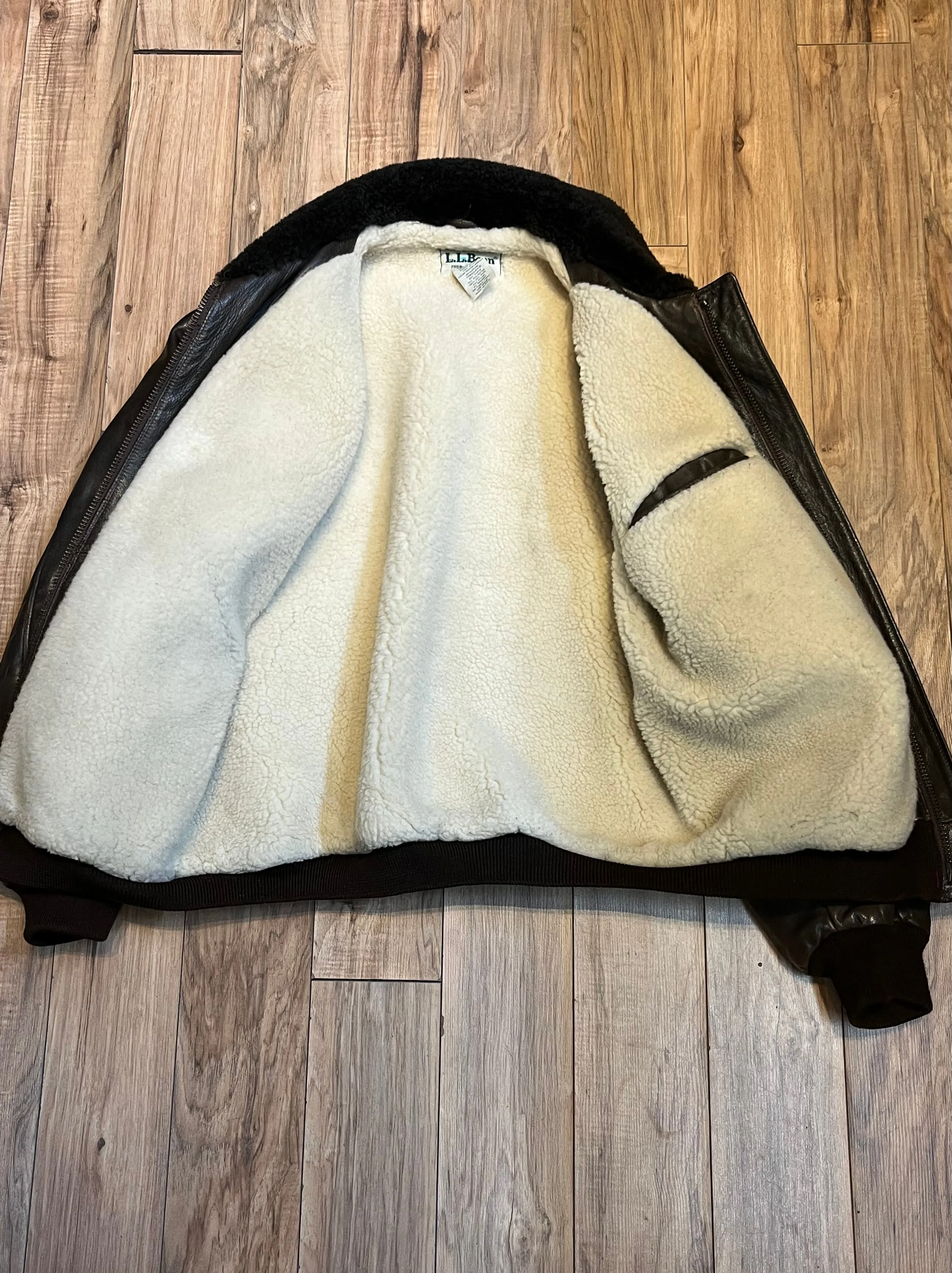 Vintage 80’s Flying Tiger LL Bean Brown Leather Retro Flight Jacket, Made in USA, Size LargeSOLD