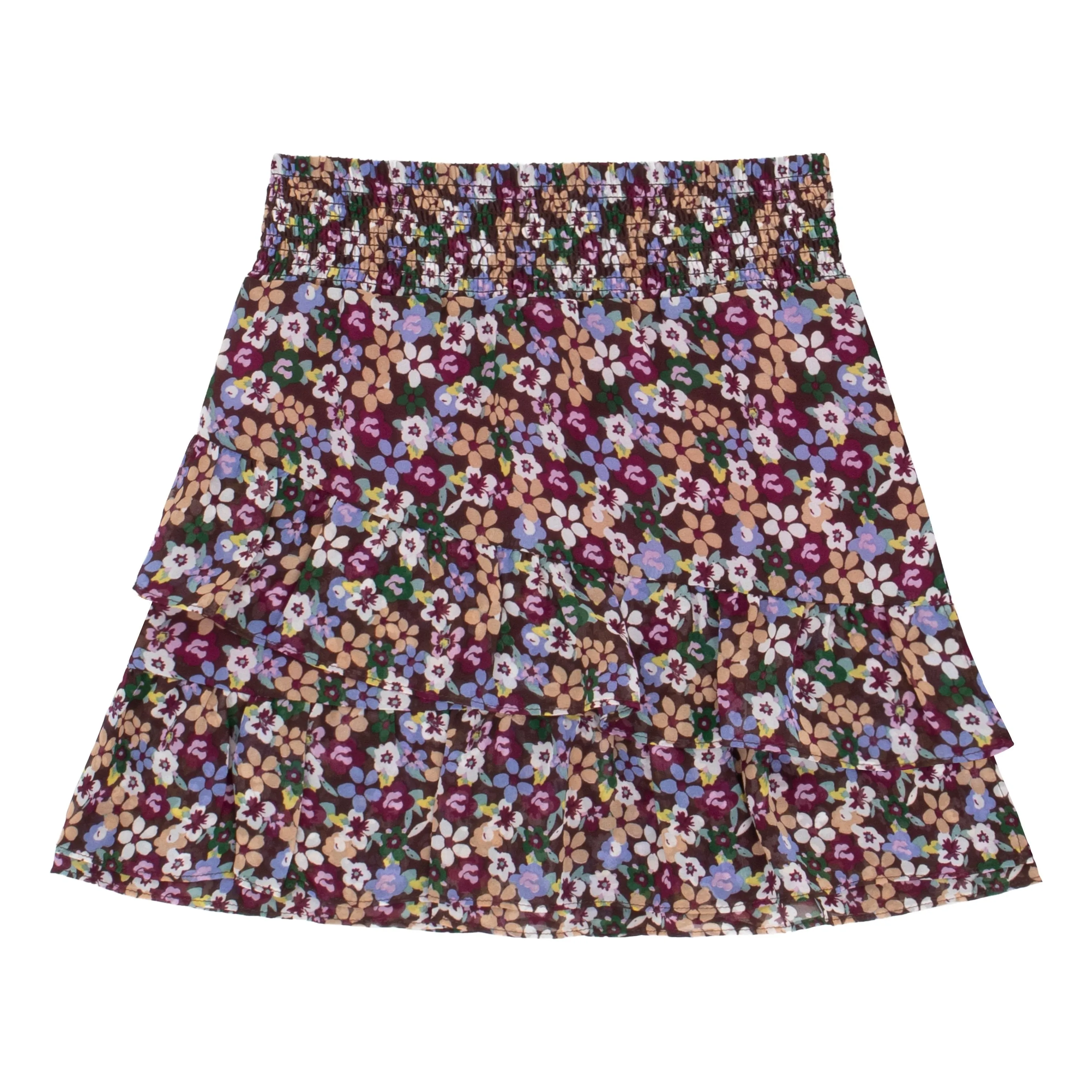 Winter Floral Asymmetrical Skirt