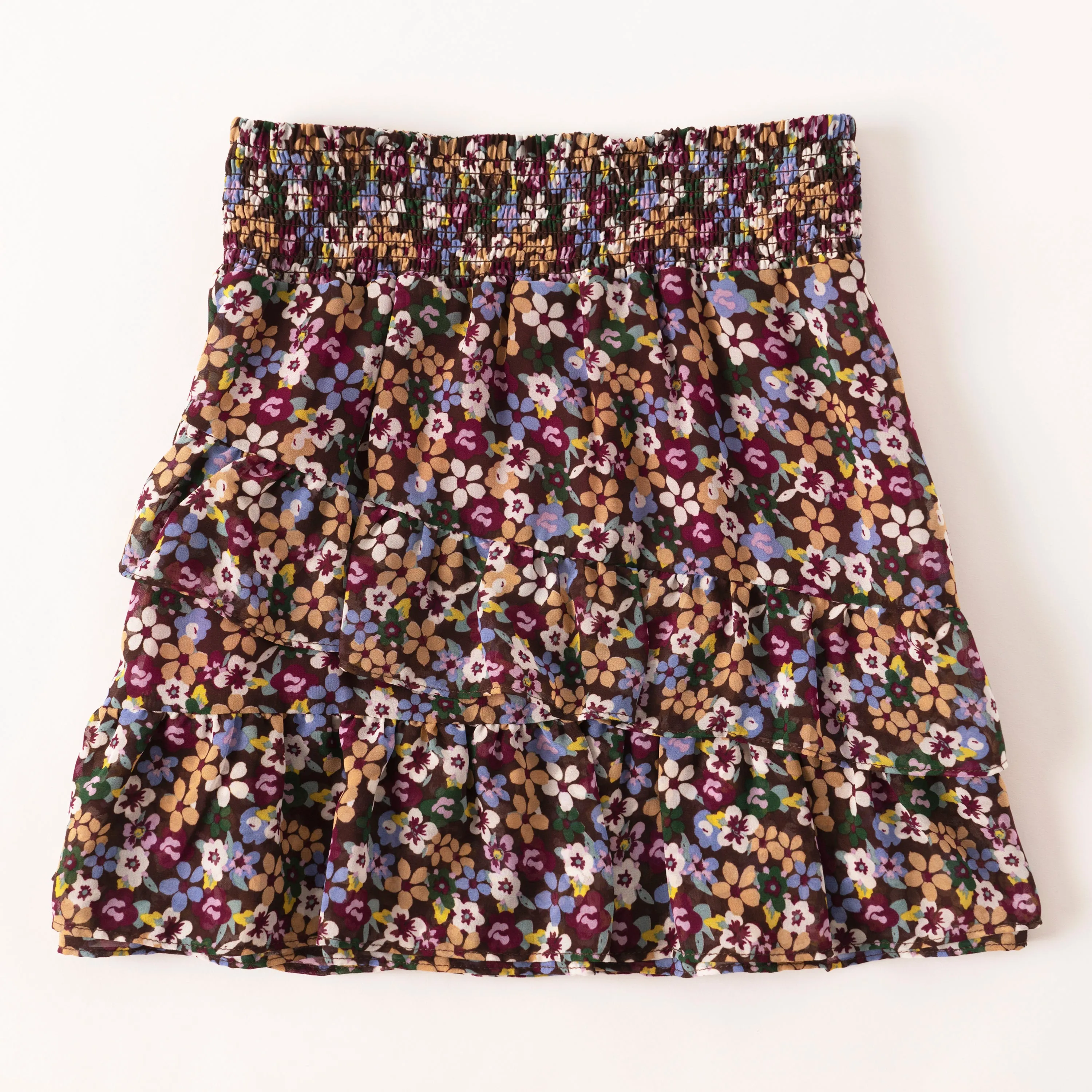 Winter Floral Asymmetrical Skirt