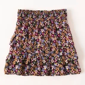 Winter Floral Asymmetrical Skirt