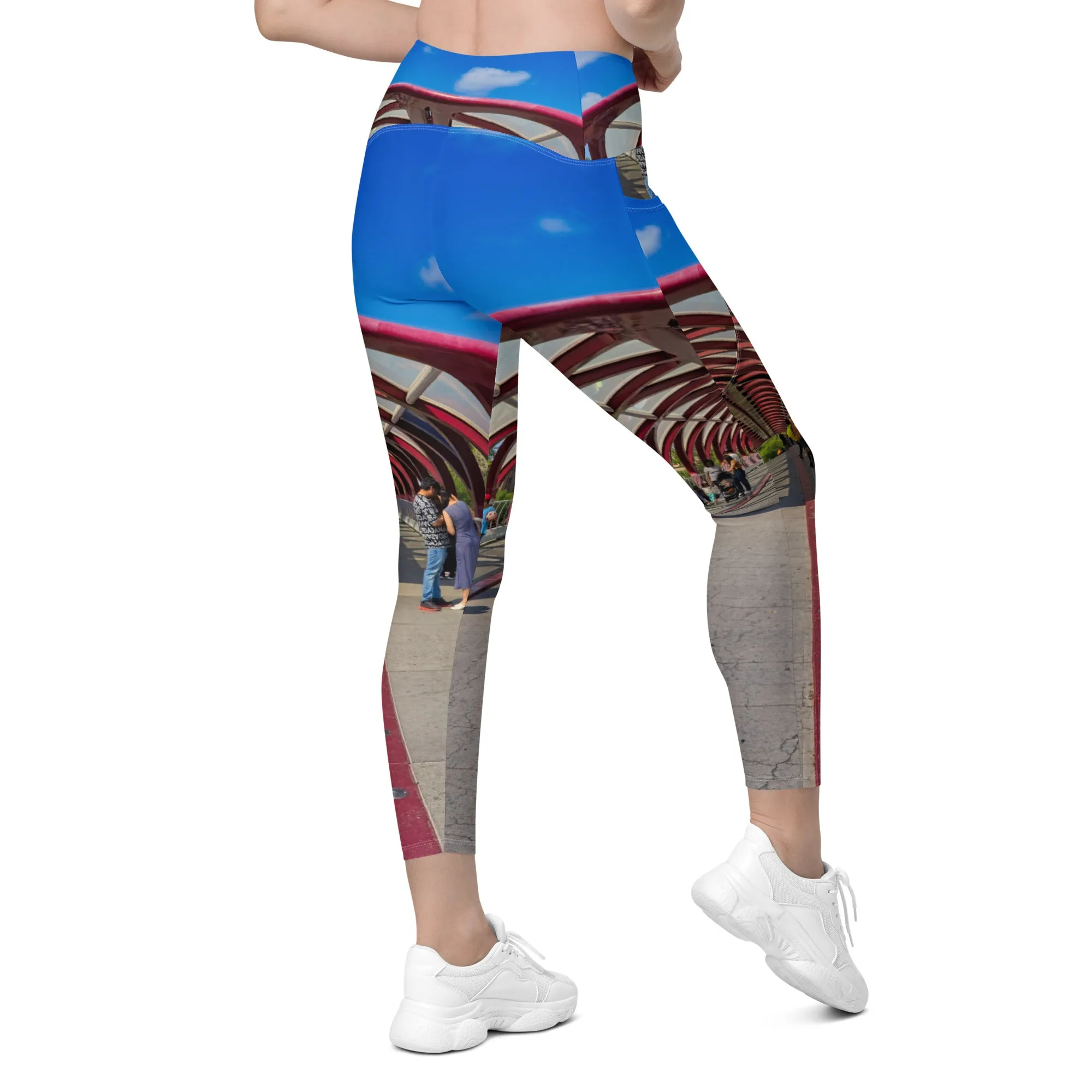 Women's Leggings with Pockets - Calgary Peace Bridge