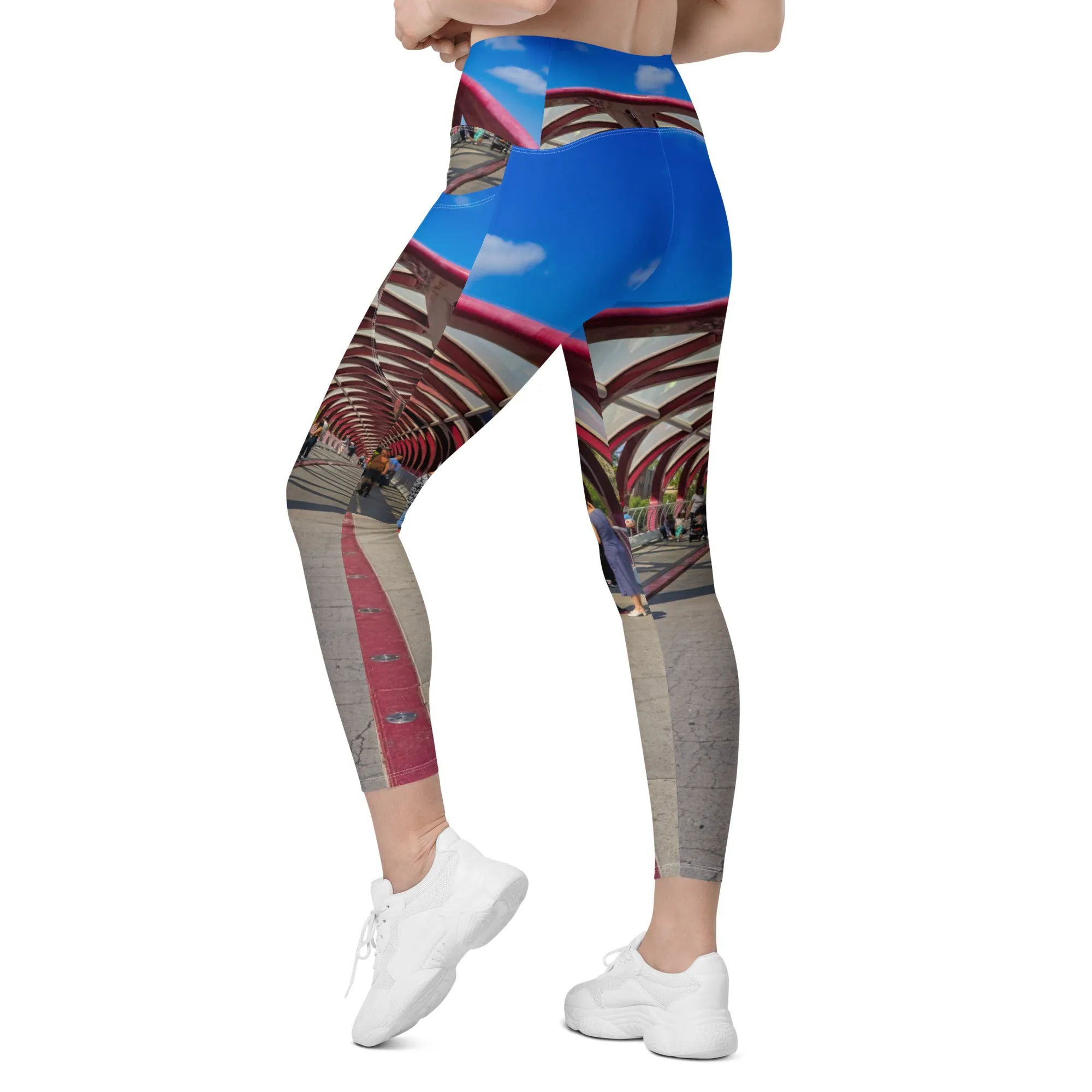 Women's Leggings with Pockets - Calgary Peace Bridge