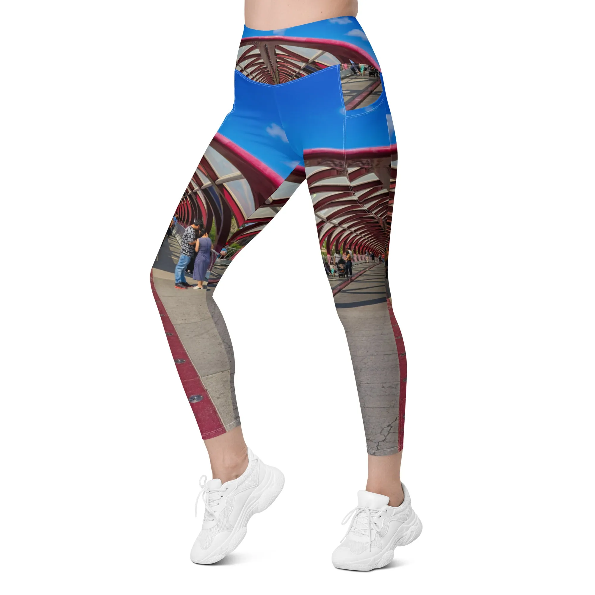 Women's Leggings with Pockets - Calgary Peace Bridge
