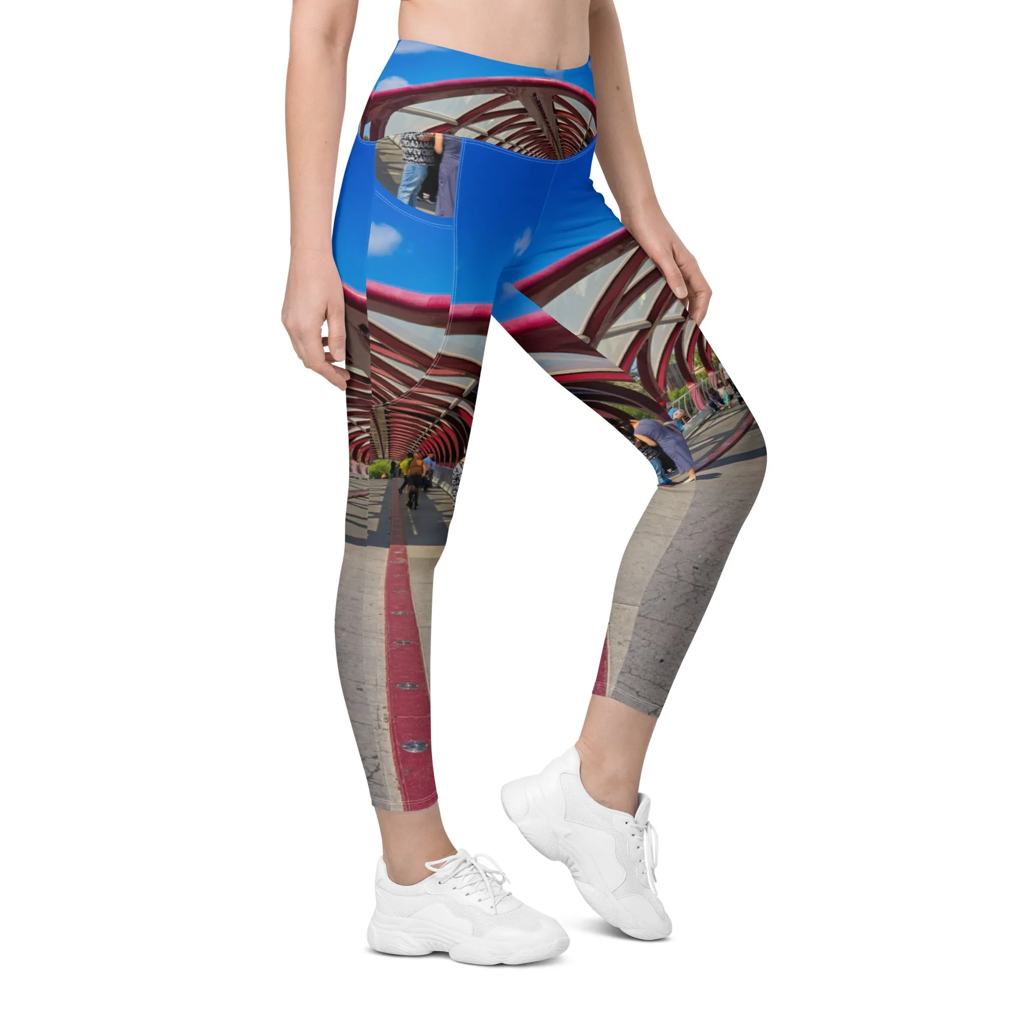 Women's Leggings with Pockets - Calgary Peace Bridge