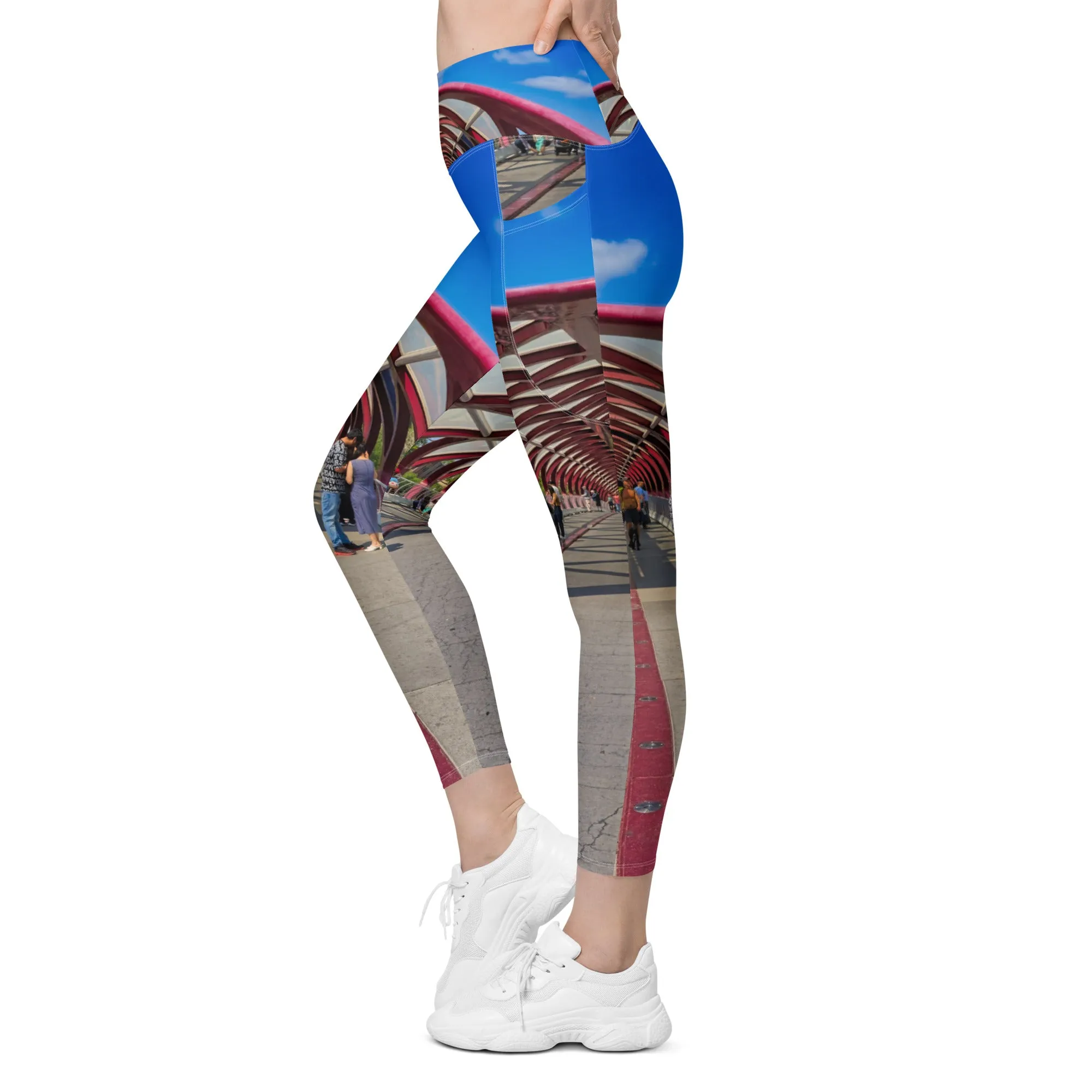 Women's Leggings with Pockets - Calgary Peace Bridge