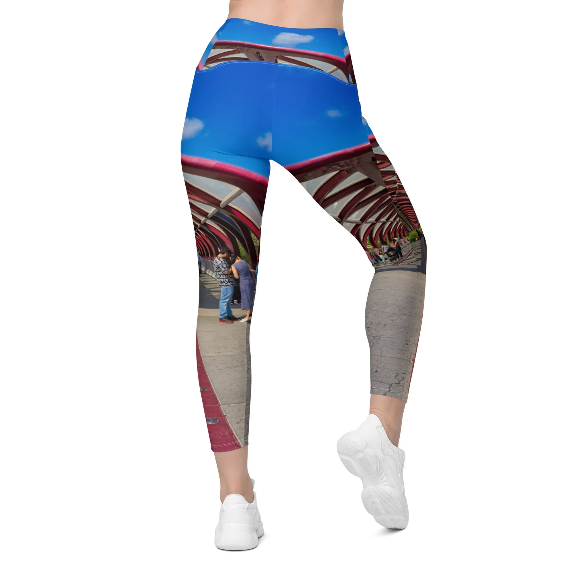Women's Leggings with Pockets - Calgary Peace Bridge